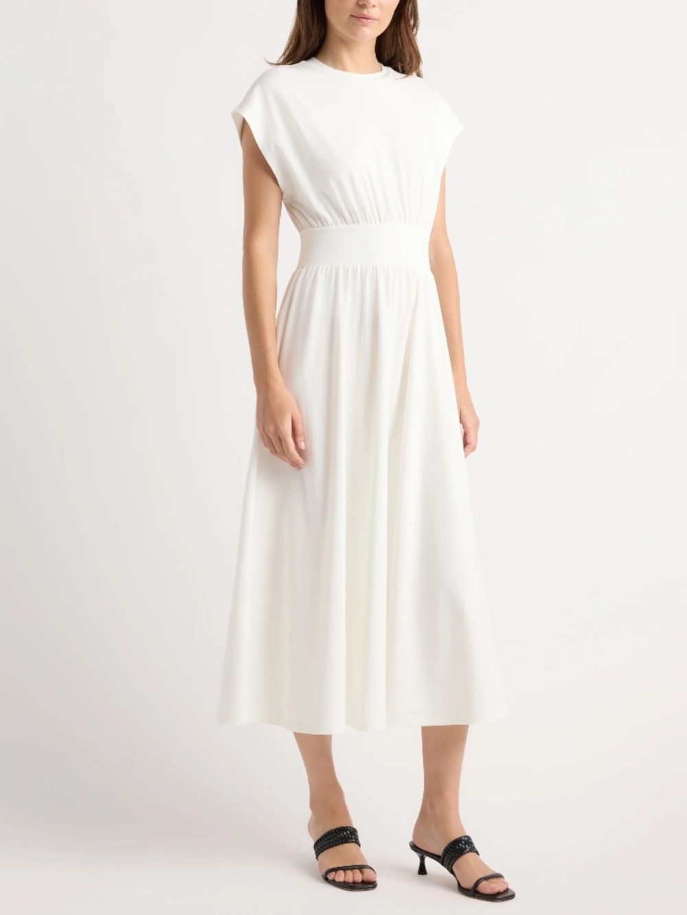 Modern Citizen Prima Jersey Midi Dress - Medium - White
